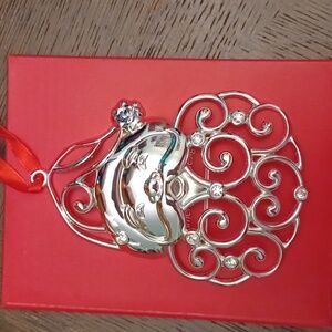 Lenox Silverplate Santa Ornament